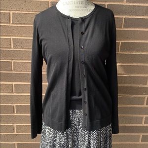August Silk Black Cardigan (L) and Shell (M)